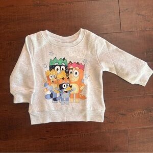 Toddler Bluey Family Fleece Pullover Sweatshirt Heather Gray 12M